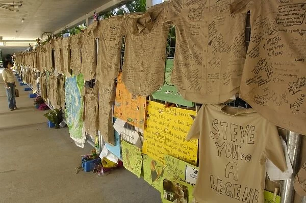Mementos to Steve Irwin at Australia Zoo. Queensland. AUSTRALIA. These photos were