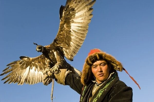 Men with eagles at Altai Eagle Festival (MR)