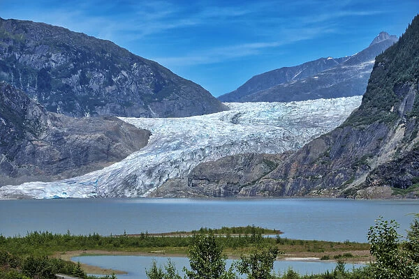Mendenhall Glacier and lake, Juneau, Alaska, USA