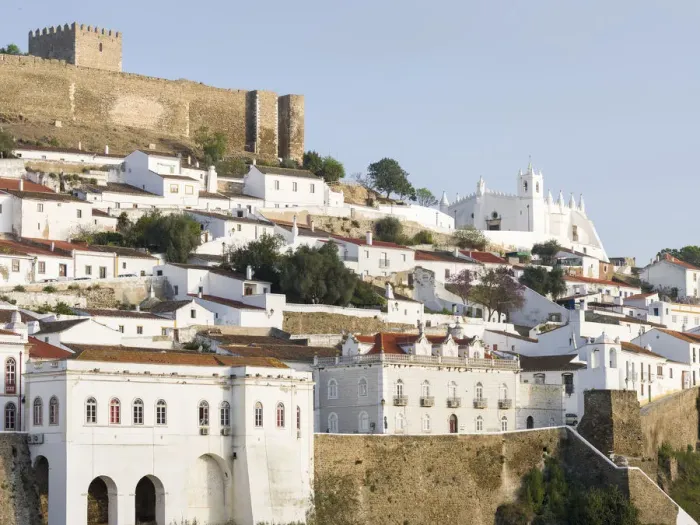 Framed Print : Mertola on the banks of Rio Guadiana in the Alentejo. Europe, Southern Europe, Portugal