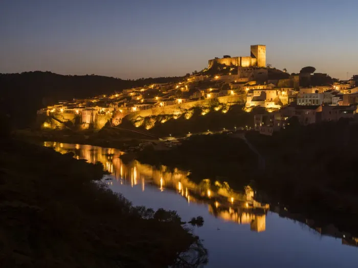 Framed Print : Mertola on the banks of Rio Guadiana in the Alentejo. Europe, Southern Europe, Portugal