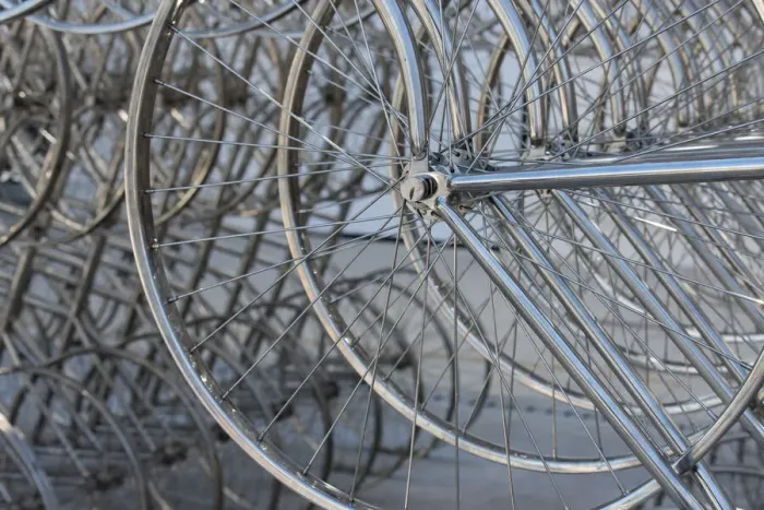 Framed Print : Metal bicycle wheels Framed Print : Metal bicycle wheels