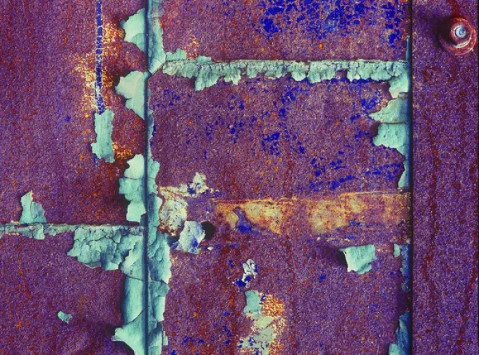 Framed Print : Detail of a metal door in an abandoned sweater mill Framed Print : Detail of a metal door in an abandoned sweater mill