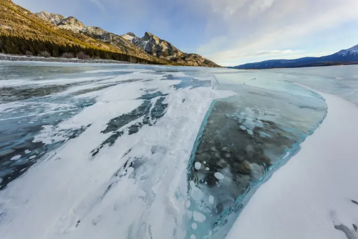 Framed Print : Methane ice bubbles under clear ice on Abraham Lake near Nordegg, Alberta, Canada Framed Print : Methane ice bubbles under clear ice on Abraham Lake near Nordegg, Alberta, Canada