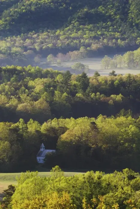 Framed Print : Methodist Church from Rich Mountain Road Cades Cove Great Smoky Mountains N. P. TN