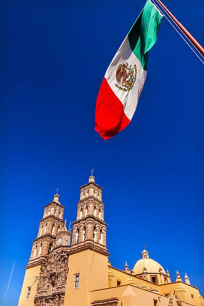 Mexican Flag Parroquia Cathedral Dolores Hidalgo Mexico #13954085