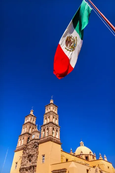 Framed Print : Mexican Flag Parroquia Cathedral Dolores Hidalgo Mexico Framed Print : Mexican Flag Parroquia Cathedral Dolores Hidalgo Mexico