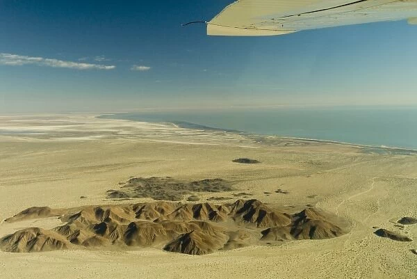 Mexico, Baja California. Salt flats and volcanic features just north of San Felipe