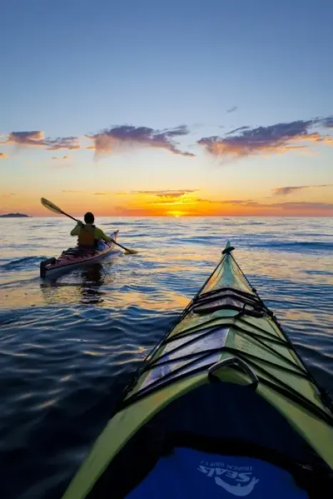 Framed Print : Mexico, Baja, Sea of Cortez. Sea Kayaker and sunrise. (MR) Framed Print : Mexico, Baja, Sea of Cortez. Sea Kayaker and sunrise. (MR)