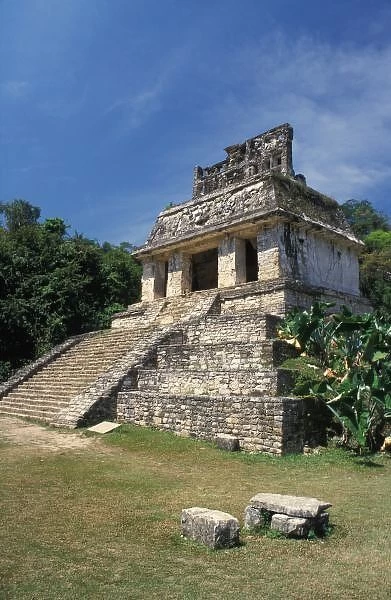Mexico, Chiapas province, Palenque. Temple of the Sun