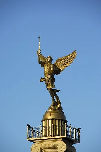 Mexico, Chihuahua. Winged Freedom statue in historic city square. THIS IMAGE HAS