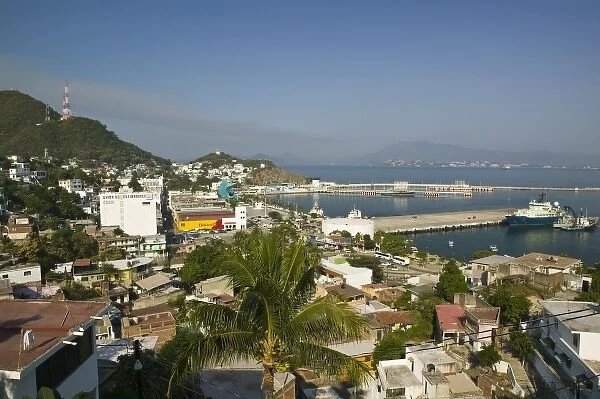 Mexico, Colima, Manzanillo. Manzanillo Town View  /  Daytime