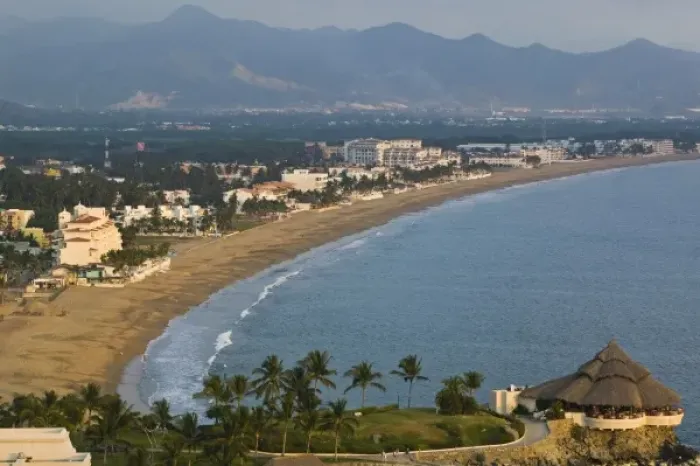 Framed Print : Mexico, Colima, Manzanillo. Playa Salagua / overview with the Barcelo Karmina Place Framed Print : Mexico, Colima, Manzanillo. Playa Salagua / overview with the Barcelo Karmina Place