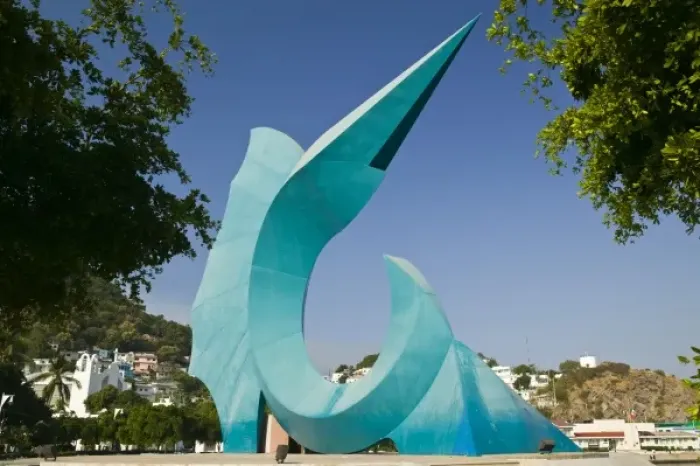 Framed Print : Mexico, Colima, Manzanillo. Swordfish Memorial  /  Daytime