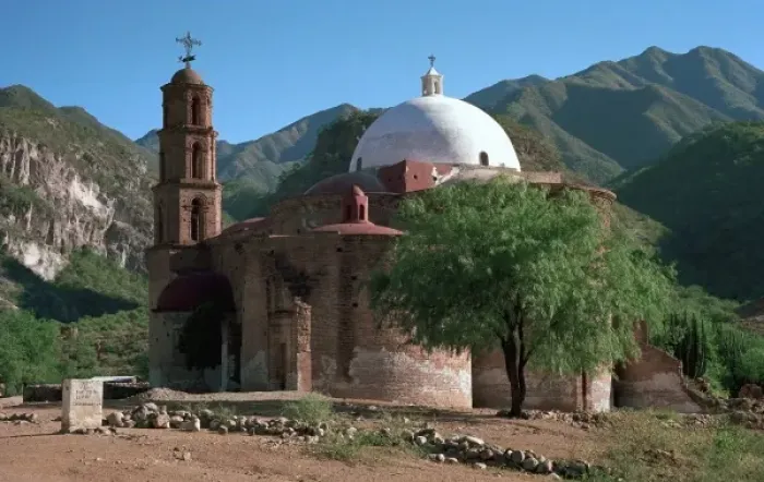 Framed Print : Mexico, Copper Canyon, Batopilas, Satevo. Old colonial church of San Miguel de Satevo