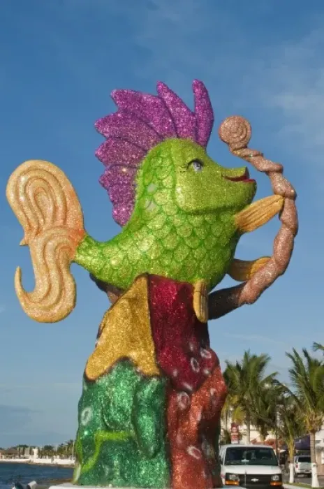 Framed Print : Mexico, Cozumel. Carnival decorations in San Miguel, Isla de Cozumel (Cozumel Island)