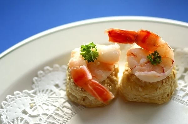Mexico cruise. Princess Cruises Dawn Princess, shrimp on sesame pastry