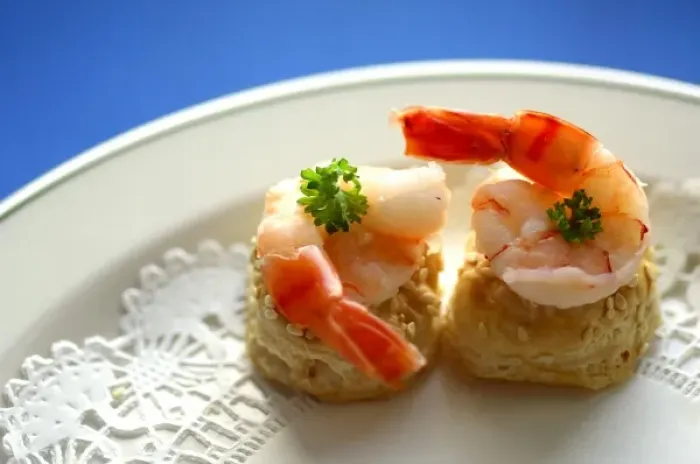Framed Print : Mexico cruise. Princess Cruises Dawn Princess, shrimp on sesame pastry Framed Print : Mexico cruise. Princess Cruises Dawn Princess, shrimp on sesame pastry