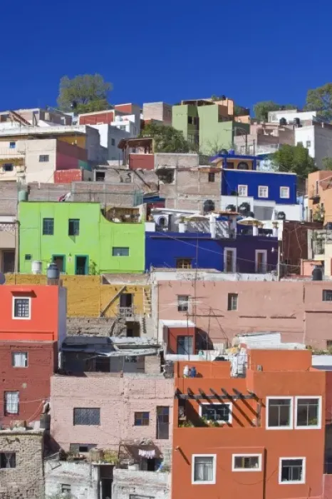 Framed Print : Mexico, Guanajuato, Guanajuato, Colorful Houses on Hillside Framed Print : Mexico, Guanajuato, Guanajuato, Colorful Houses on Hillside