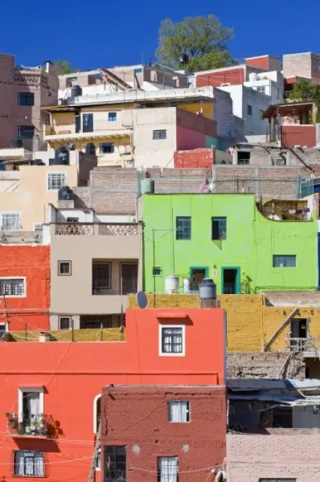 Framed Print : Mexico, Guanajuato, Guanajuato, Colorful Houses on Hillside Framed Print : Mexico, Guanajuato, Guanajuato, Colorful Houses on Hillside