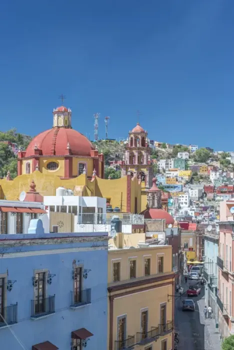 Framed Print : Mexico, Guanajuato, Rooftop View of Guanajuato