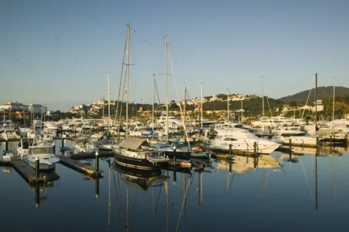 Framed Print : Mexico, Guerrero, Ixtapa. Marina Ixtapa  /  Morning