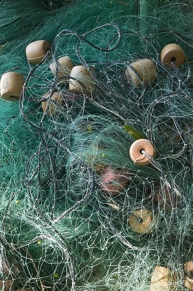 Mexico, Guerrero, Zihuatanejo. Playa Municipal Fishing Nets