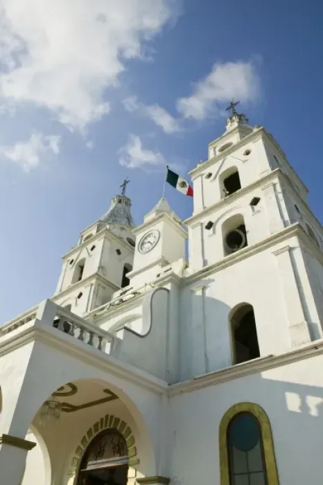 Framed Print : Mexico, Jalisco, Cihuatlan. Town Church Exterior Framed Print : Mexico, Jalisco, Cihuatlan. Town Church Exterior