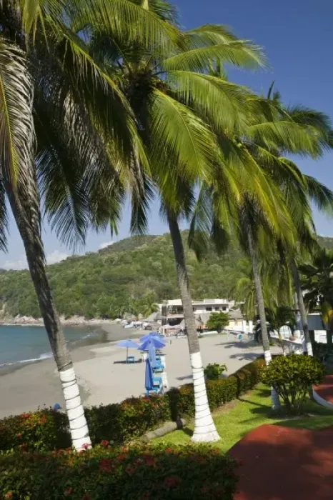 Framed Print : Mexico, Jalisco, Cuastecomates. Playa Cuastecomates  /  Beach Overview
