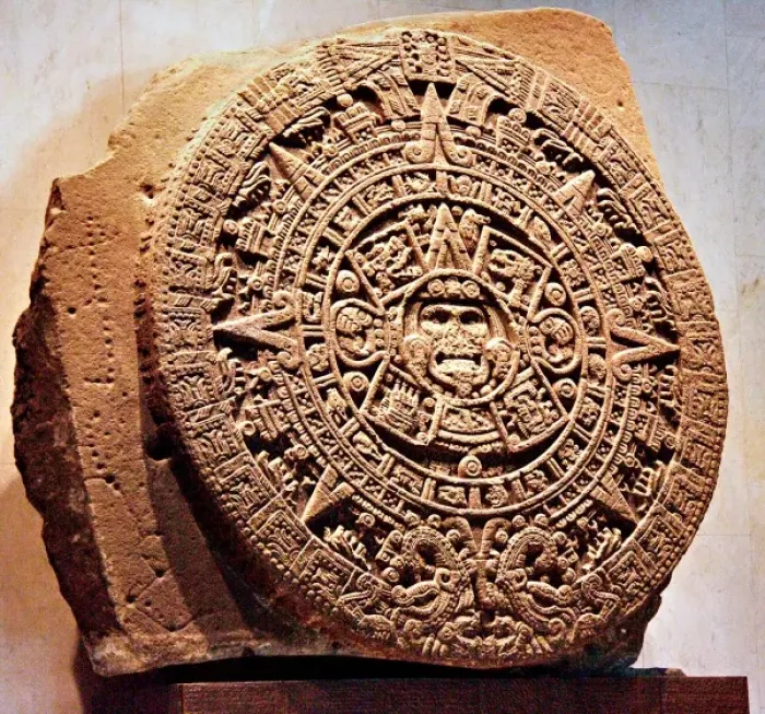Framed Print : Mexico, Mexico City, National Museum of Anthropology, The sun stone also called Framed Print : Mexico, Mexico City, National Museum of Anthropology, The sun stone also called