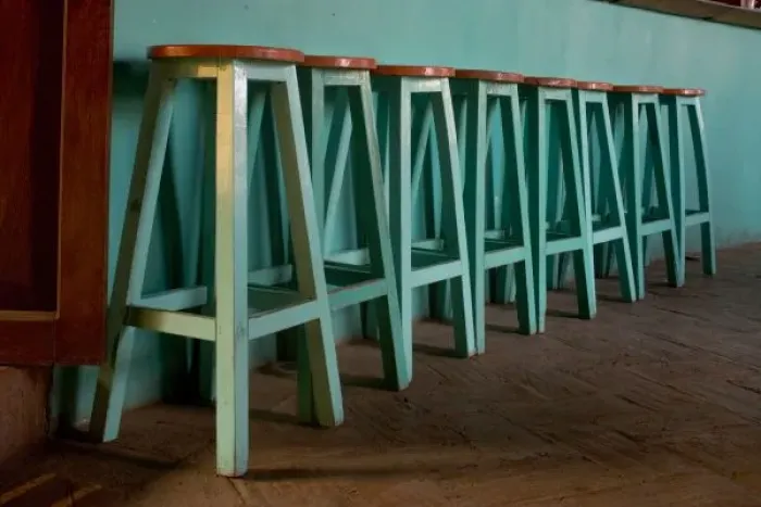 Framed Print : Mexico, Oaxaca, Green Bar Stools line wall inside Roof Top Cafe near the Iglesia de Santo Domingo Framed Print : Mexico, Oaxaca, Green Bar Stools line wall inside Roof Top Cafe near the Iglesia de Santo Domingo