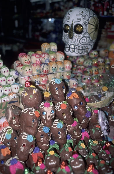Mexico, Oaxaca, Market Day of the Dead Candy skulls