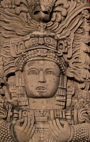 06. Mexico, Puerto Vallarta. Hotel Mayan Palace. Myan sculpture / detail