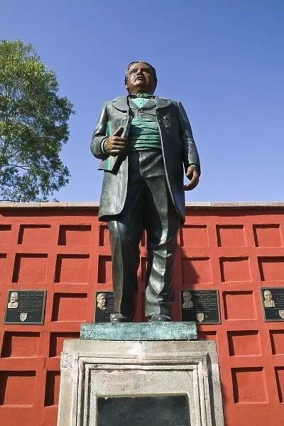 Mexico, Queretaro State, Queretaro. Mausoleum of the Corregidora-Statue of notable
