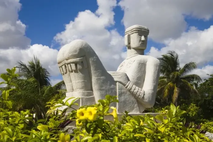 Framed Print : Mexico, Quintana Roo, Cancun, representative Statue of Chacmool. The original was Framed Print : Mexico, Quintana Roo, Cancun, representative Statue of Chacmool. The original was