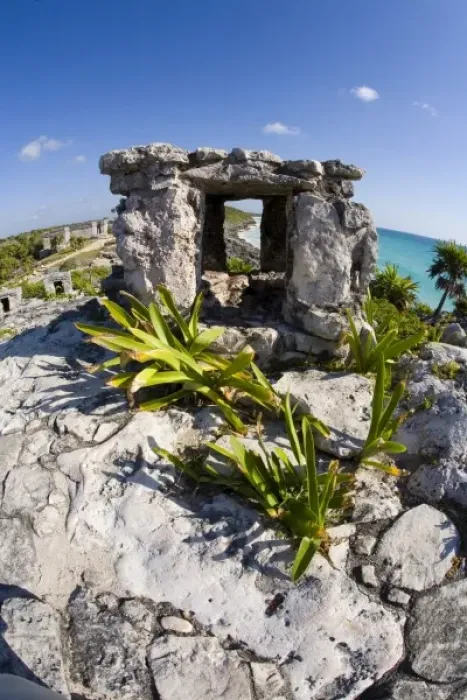 Framed Print : Mexico, Quintana Roo, Tulum. A view from the main temple of the Tulum ruins Framed Print : Mexico, Quintana Roo, Tulum. A view from the main temple of the Tulum ruins