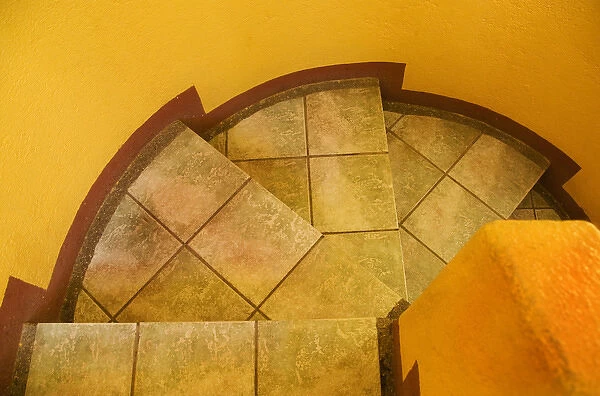 Mexico, San Miguel de Allende. Abstract pattern on stairs