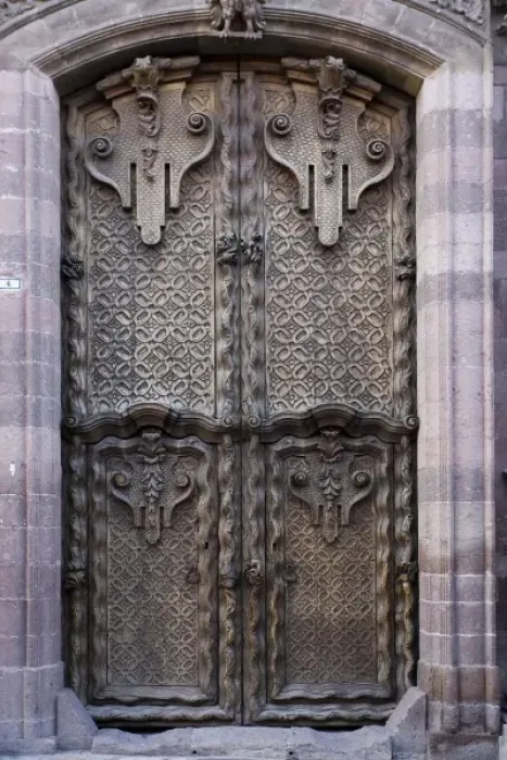 Framed Print : Mexico, San Miguel de Allende. Carved wooden set of doors Framed Print : Mexico, San Miguel de Allende. Carved wooden set of doors