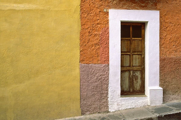 Mexico, San Miguel de Allende. Door and house exterior