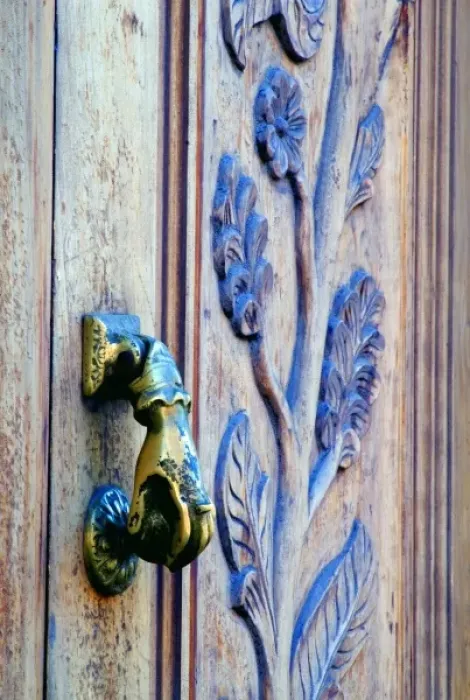 Framed Print : Mexico, San Miguel de Allende, Hand wooden door knocker Framed Print : Mexico, San Miguel de Allende, Hand wooden door knocker