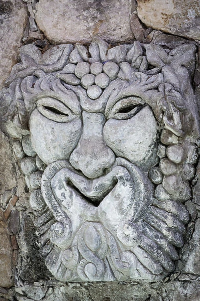 Mexico, San Miguel de Allende. Detail of lion sculpture