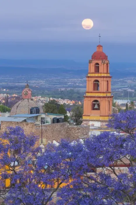 Framed Print : Mexico, San Miguel de Allende. Full moon over city Framed Print : Mexico, San Miguel de Allende. Full moon over city