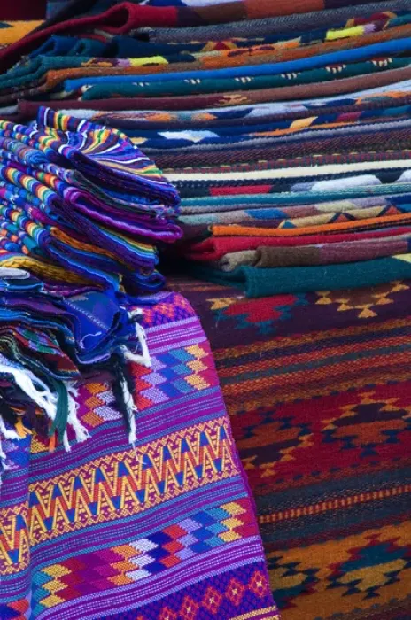 Framed Print : Mexico, San Miguel de Allende, Rugs for Sale in Market