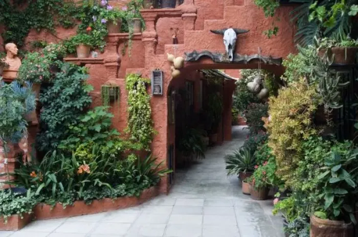 Framed Print : Mexico, San Miguel de Allende, Villa entrance to garden. Credit as: Nancy Rotenberg Framed Print : Mexico, San Miguel de Allende, Villa entrance to garden. Credit as: Nancy Rotenberg