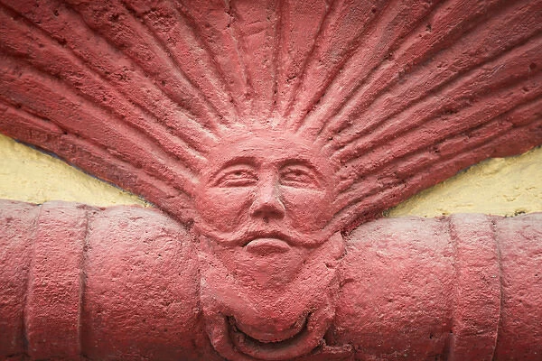 Mexico, San Miguel de Allende. Detail of wall decoration