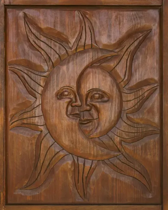 Framed Print : Mexico, San Miguel de Allende. Detail of wooden door carving