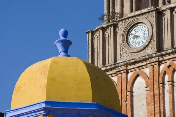 Framed Print : Mexico, San Miguel de Allende. Yellow dome of Church of San Rafael with clock Framed Print : Mexico, San Miguel de Allende. Yellow dome of Church of San Rafael with clock