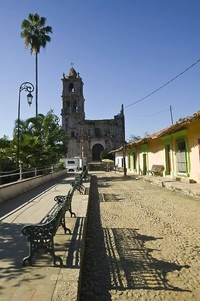 Mexico, Sinaloa State, Copala. View of the Town Square