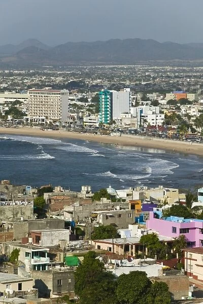 Mexico, Sinaloa State, Mazatlan. Playa Norte Beach from Cerro de la Neveria Hill