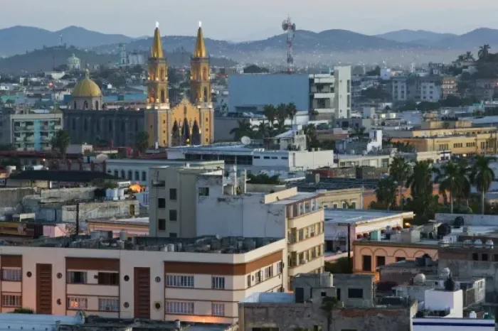 Framed Print : Mexico, Sinaloa State, Mazatlan. Old Mazatlan & Cathedral / Dawn Framed Print : Mexico, Sinaloa State, Mazatlan. Old Mazatlan & Cathedral / Dawn